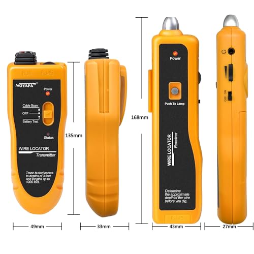 Underground Wire Locator Upgrade, RockyMars Cable Tester for Invisible Fence for Dogs, Circuit Breaker Finder, Electric Fence Wire Tracer, Wire Break Locator, etc. - style: NF-816 Yellow