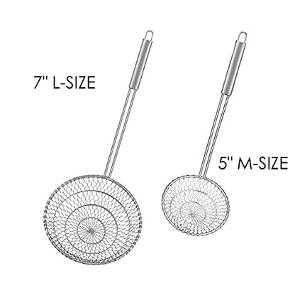Best Utensils Asian Kitchen Stainless Steel Spider Strainer Professional Wire Skimmer with Spiral Mesh (5-Inch Strainer Basket)… - size: 5-Inch
