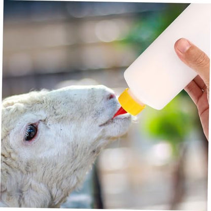 Happyyami 2sets Goat Milk Bottle Reusable Lamb Feeding Bottles Multi-use Livestock Feeding Container for Calves Sheep Piglets