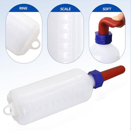 2PCS Calf Feeder Milk Bottle Livestock Drinking Bottles Calves Nursing Milk Feeding Bottle for Farm Livestock Supplie (1000ml) - size: 1000ml