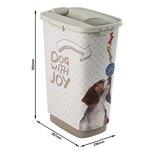 Rotho, Cody, Animal Feed Container 50 l, Plastic (PP) BPA-Free, Sample, 50l (39,7 x 29,6 x 58,5 cm)