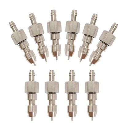 10pcs Stainless Steel Rabbit Water Nipples Metal Dispenser Hamster Waterer Automatic Watering System Kit - color: metal