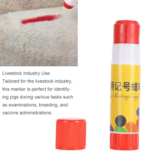 Livestock Marker Farm Marking Crayon Animal Identification Stick Premium ABS Wax Material Safe for Pig Sheep Cow Cattle (Red) - color: Red