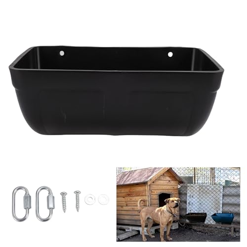 Hanging Poultry Feeder, Large Capacity Space Saving Plastic Chicken Feeder Trough with Minimized Feed Waste, for Farm Coop Yard (Black) - color: Black