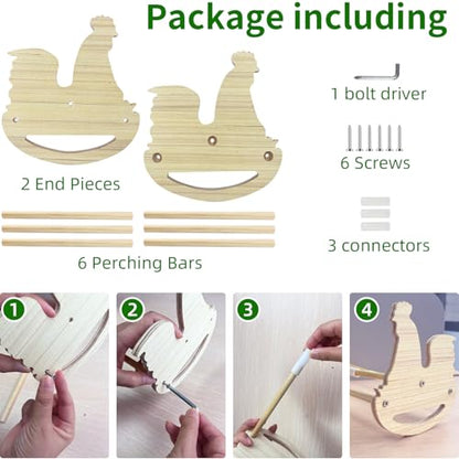 Chicken Perch for Coop Roosting Bar: Chick Toys Stand Pine Wood Rooster Perches for Brooder for Baby Chicks