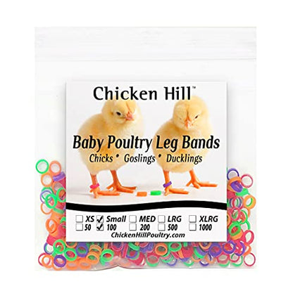 Baby Poultry Leg Bands Size 3 Small 3/16" - Day Old Bantam Chick, Call Duckling, Gamebirds (100 Per Pack)