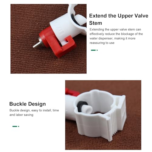 Chicken Waterer Nipples, Durable Steel Ball Valve, Automatic Drinking Spout, Clip 25mm Pipe, Farm Waterer for Chickens, Ducks, Geese, Poultry Drinking System, Farm