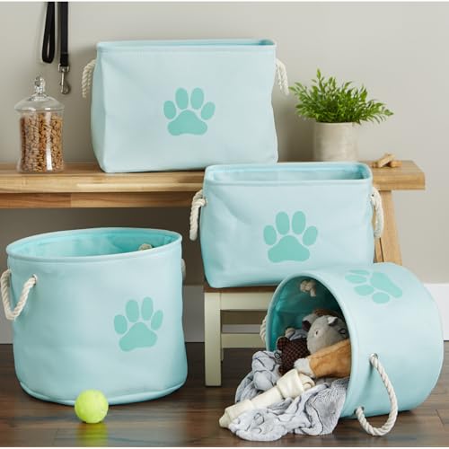 Bone Dry Pet Storage Collection Collapsible Bin, Small Round, Aqua - color: Aqua, size: Small Round