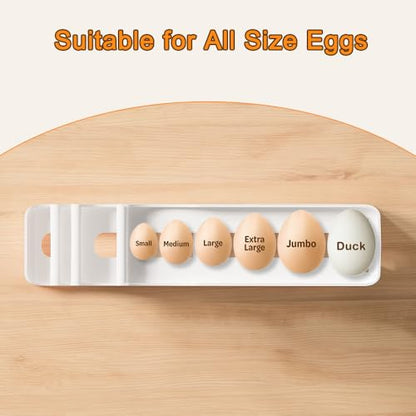 Sotfamily Egg Holder for Fridge, 4 Tiers, Egg Roller for Eggs 24 Count | Auto Rolling Egg Storage Organizer for Refrigerator, Slim Space Saving Container, Dispenser - size: 4 Tiers