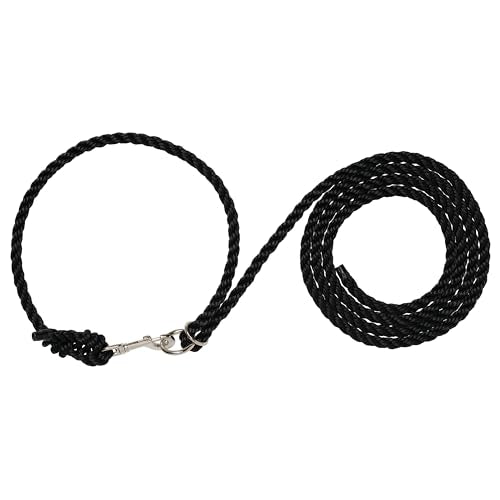 Weaver Livestock Adjustable Poly Neck Rope Cattle Halter, Modern Style Tying Cow Calf Halter, Livestock Handling Equipment for Showing, Black - color: Black