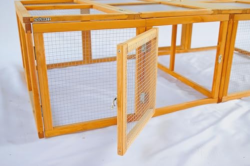 No Assembly Foldable Chicken Coop Wood Small Animal House Portable Outdoor Run with Sunlight Roof and Handle for Rabbit Guinea Pig Duck