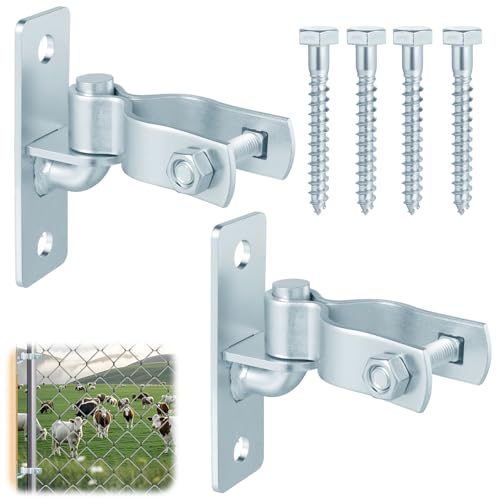 2 Pair Heavy Duty Gate Hinges, 1-3/8'' Wall Mount Gate Hinge, Metal Chain Link Fence Outdoor Hinge (Screws Included) - size: 2 Pair-1-3/8''