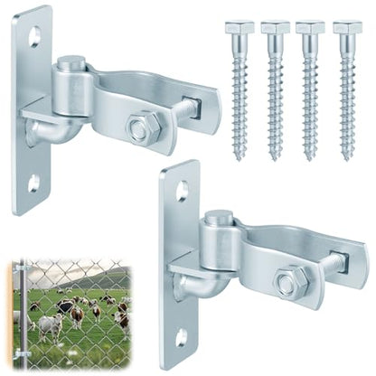 2 Pair Heavy Duty Gate Hinges, 1-3/8'' Wall Mount Gate Hinge, Metal Chain Link Fence Outdoor Hinge (Screws Included) - size: 2 Pair-1-3/8''