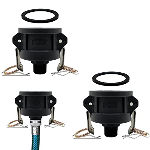 2pcs Fittings Adapter for IBC Tote Tank 275 330 Gallon Garden Hose Camlock 2 inch to 3/4 inch