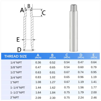 ChillWaves 304 Stainless Steel Pipe Fitting, Nipple Cast Pipe 1" NPT Male x 1" NPT Female Thread 8" Length(200MM)(1-PACK) - size: 1" MNPT x 1" FNPT, style: 8" Length(200MM)