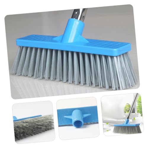 Long Handle Stiff Bristle Floor Scrub Brush Cleaning Broom for Indoor Outdoor Use for Bathroom Kitchen and Deck Surfaces with Convenient Hanging
