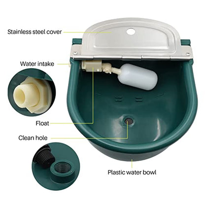 Automatic Water Bowl for Dog, Dog Water Bowl Dispenser with 2 Float Valve and 80cm Pipe, Livestock Water Trough for Horse Cattle Goat Pig Farm Supplies
