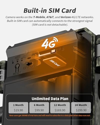 SEHMUA Trail Camera Cellular Trail Cameras 2K Live Streaming 4G LTE Cellular Gen 3rd Solar Powered Game Camera Remote Phone Access Playback Motion Activated 0.2s Trigger Time Green