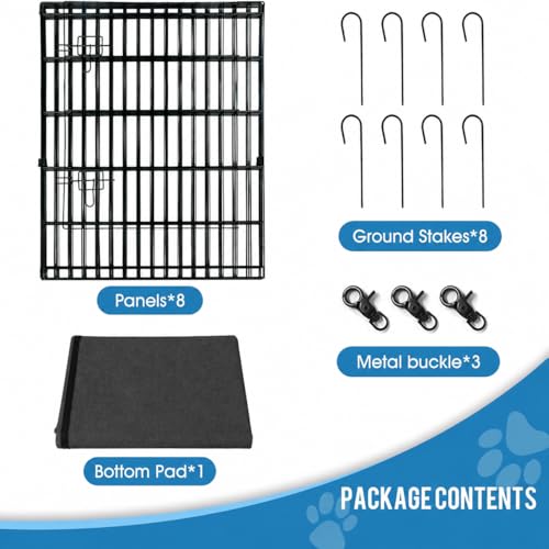 Peekaboo Dog Playpen 24 Inch, 8 Panel Metal Pet Fence with Bottom Pad | Playpen + printing pad，8 Panel Foldable Pet Playpen,Climate Pledge Friendly Choice - style: Playpen + printing pad