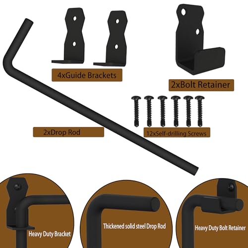 Sdstone 12 Inch Heavy Duty Cane Bolt Gate Drop Rod,Gate Ground Latch Hardware for Wooden Fences,Metal Gates Doors Stopper for Gate Ground (Black Finish,2 Pack) - size: 12-Inch-2Pack