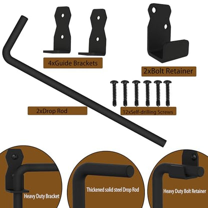 Sdstone 12 Inch Heavy Duty Cane Bolt Gate Drop Rod,Gate Ground Latch Hardware for Wooden Fences,Metal Gates Doors Stopper for Gate Ground (Black Finish,2 Pack) - size: 12-Inch-2Pack