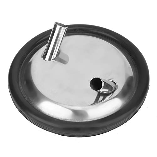 Stainless Steel Milk Bucket Lid and Gasket for Milking Machine, Two - Opening Lid with Air and Hose Ports, Compatible with Goat Sheep Cow Milking Systems