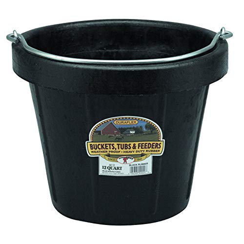 Little Giant 12-Quart Flexible All-Purpose Rubber Bucket Pail with Steel Handle (4 Pack)