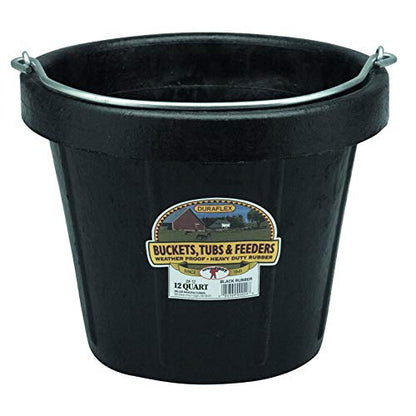 Little Giant 12-Quart Flexible All-Purpose Rubber Bucket Pail with Steel Handle (4 Pack)
