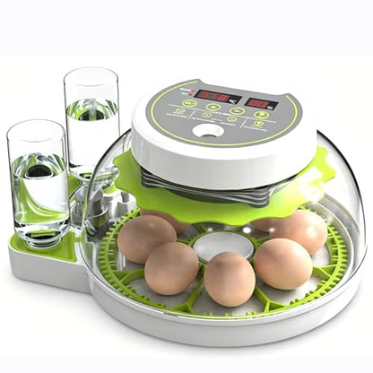 JUJOJB Egg Incubators for Hatching Eggs, Egg Incubator with Temperature and Humidity Control, Egg Candler, Automatic Egg Turner, Clear Window Incubator for Chicks Duck Quail Eggs