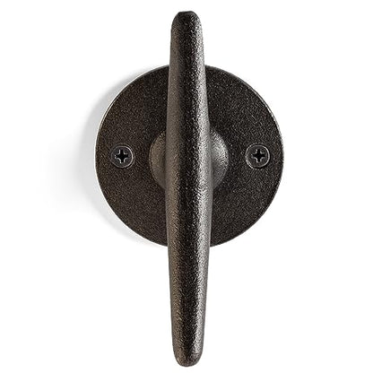 Cast Iron Coat Hooks - Boat Cleat Nautical Marine Entryway Decor Multi-Purpose Hat Towel Hanging Hook - Durable & Rust-Resistant - Includes Mounting Hardware - 4 Pack (Large, Natural) - style: Boat Cleat Large (Natural)
