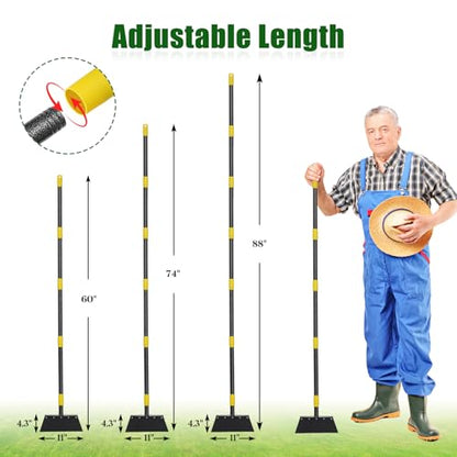 Heavy-Duty Garden Shovel 60inch All-Season Outdoor Tool with 4.3" Wide Blade, Rust-Proof Steel & Ergonomic Handle for Seniors (Weed Removal, Snow Scraper, Moss Cleaner) - size: 60 inch
