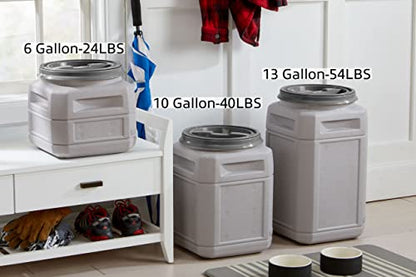 Mighty Tuff Airtight Dog Food Storage Container – 13 Gal, up to 54 lb Capacity – Cat and Dog Food Container with Twist Lid & Handles – BPA-Free, Made in USA - size: 13 Gal/ 54 lbs
