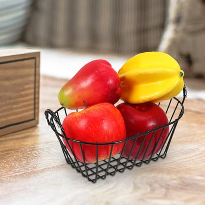 HEMOTON Iron Wire Fruit Basket Storage Basket for Pantry Metal Fruit Holder Kitchen Accessory
