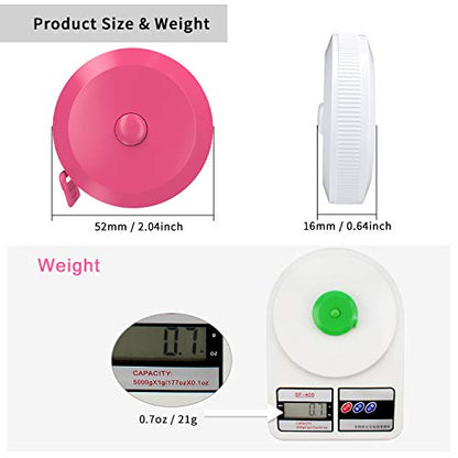 DiCUNO 60-Inch 1.5 Meter Soft and Retractable Tape Body Tailor Sewing Craft Cloth Dieting Measuring Tape (3 Colors, White Green Pink Package with Soft tape) - color: 3 Colors (White/Green/Pink)