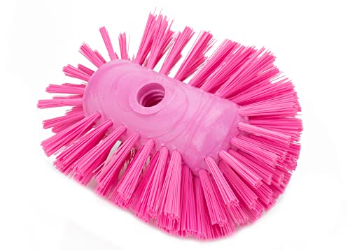 SPARTA Tank and Kettle Scrub Brush Heavy-Duty Tile Brush, Color-Coded and Handle Compatible (Sold Separately) for Optimal Access In Spacious Containers, Plastic, 5.25 X 7.5 Inches, Pink - color: Pink