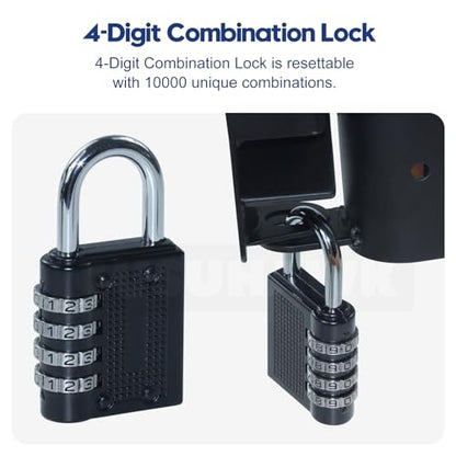 S16100700 Two Way Lockable Gate Latch (Small Size Version: 3" L x 5" H) with Black 4-Digit Combination Lock for Metal Tube Gates with 1-1/4" to 1-1/2" Diameter Tubes - color: 1x S16100700(Small Size Version 3"x 5")