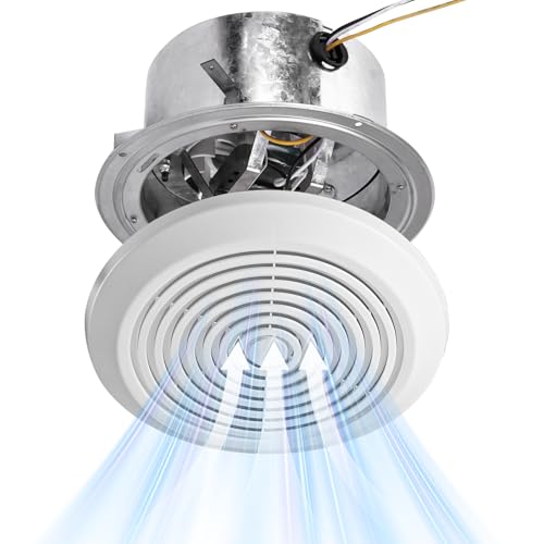 V2270-50 360 Bathroom Exhaust Fan, 50 CFM Round Ceiling Vent Fan, Non-Lighted Bath Fan Replacement for RV or Mobile Home, Fits 8 Inch Opening with 3 Inch Duct, White