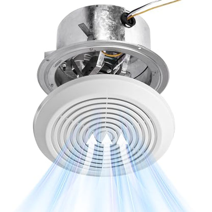 V2270-50 360 Bathroom Exhaust Fan, 50 CFM Round Ceiling Vent Fan, Non-Lighted Bath Fan Replacement for RV or Mobile Home, Fits 8 Inch Opening with 3 Inch Duct, White