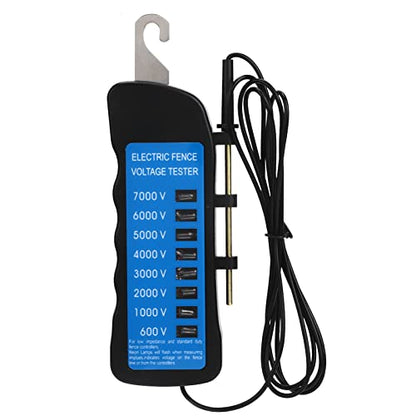 FLEXMAN Electric Fence Tester, 600V to 7000V Portable Eight Neon Lights Voltage Detection, Fence Voltage Tester for Livestock Enclosures, Farms, Home Gardens