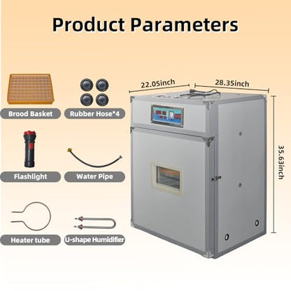 176 Egg Digital Cabinet Incubator，Poultry Hatching Breeding Cabinet Incubator for Auto Egg Turning, Temp/Humidity Control, Thermostatic for Chicken/Duck/Goose/Quail Bird. - size: 176 eggs 175L