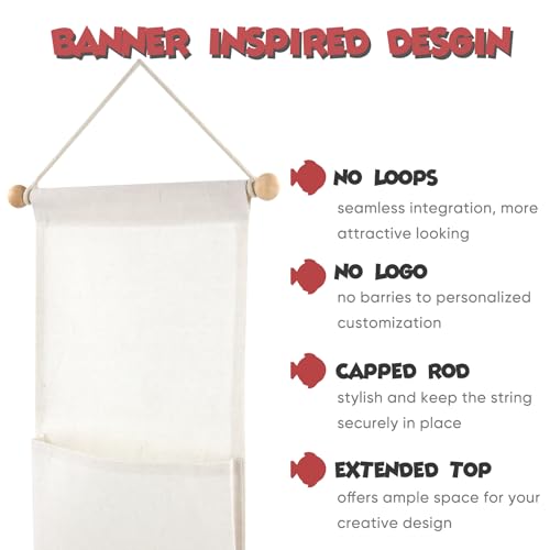 RUNROLE 8 Inch Narrow Fish Extender to Right Fit the Cabin Door - 1, 2, 3, 4, 5 Pocket, Blank White for Easy Customization, 2026 &2027 FE for Gift Exchanges and Pixie Dust - size: 1 Pocket