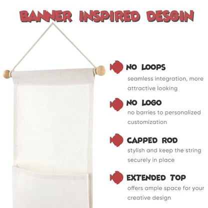 RUNROLE 8 Inch Narrow Fish Extender to Right Fit the Cabin Door - 1, 2, 3, 4, 5 Pocket, Blank White for Easy Customization, 2026 &2027 FE for Gift Exchanges and Pixie Dust - size: 1 Pocket