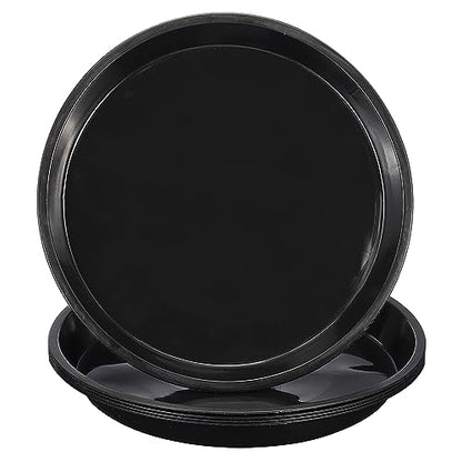 PATIKIL 5 Pack Plastic Plant Saucer, 20 Inch Plant Tray for Pots Round Plant Dish Plant Drip Trays Water Tray for Indoors Outdoors Garden, Black - size: 20 Inch