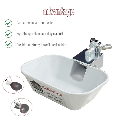 XINYI 2pcs Aluminum Alloy Chicken Water Cups, Automatic Metal Chicken Water Feeder for Dog, Cat, Bunnies, Ferret, Hamster, Guinea Pig, Chinchillas, Mice, Rats, Goat, Bird, Rabbit Water Bowl