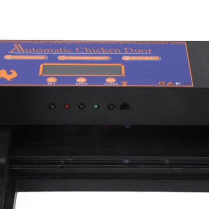 CHICIRIS Automatic Chicken Coop Door Opener, Intelligent Double Open with Timer LED Display Solar Powered, with Anti Pinch Function and Low Battery Alert, for Chickens Ducks Geese (Black) - color: Black