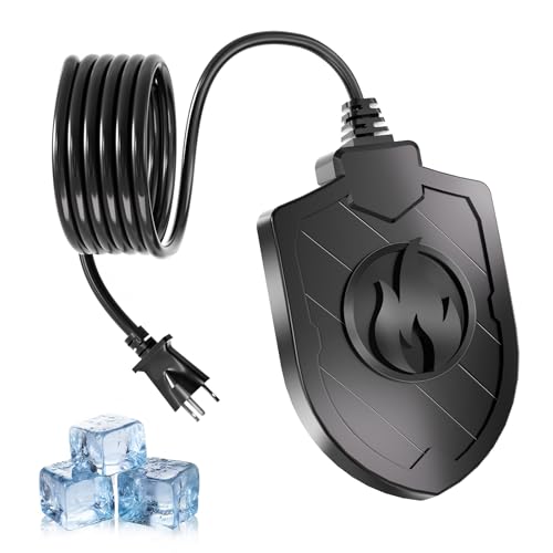 Bird Bath Heater for Outdoors in Winter, 100W Birdbath Water Heater Submersible for Winter Full-Covered Aluminum, Heated Bird Bath Deicer Thermostatic Control for Yard Patio Small Pond(Black) - color: Black