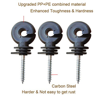 Electric Fence Insulator Screw-in Insulator Fence Ring Wood Post Insulator with Insulator Socket Tool for Animal Husbandry Electronic System (Electric Fence Insulator - 30PCS) - style: Electric Fence Insulator - 30PCS