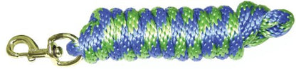 Hamilton Poly Horse Lead Rope with Bolt Snap, 10' Long x 5/8" Thick, Berry Blue/Lime Green Striped, Barn Horse Tack for Daily Use - color: Berry Blue/Lime Green Stripe