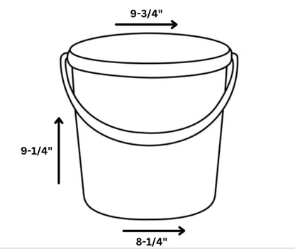 House Naturals 2 Gallon Food Grade Plastic Bucket with Screw on lid- 3 Colors- Made in USA containers- Pack of 3