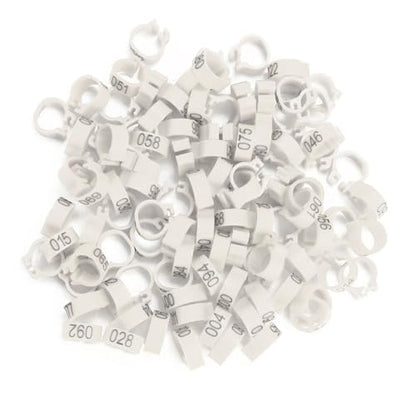 Bird Identification Leg Rings, Adjustable Chicken Leg Rings, Color Coded Legs Bands for Most Adult Pigeons Weighing Around 400 Grams(White) - color: White